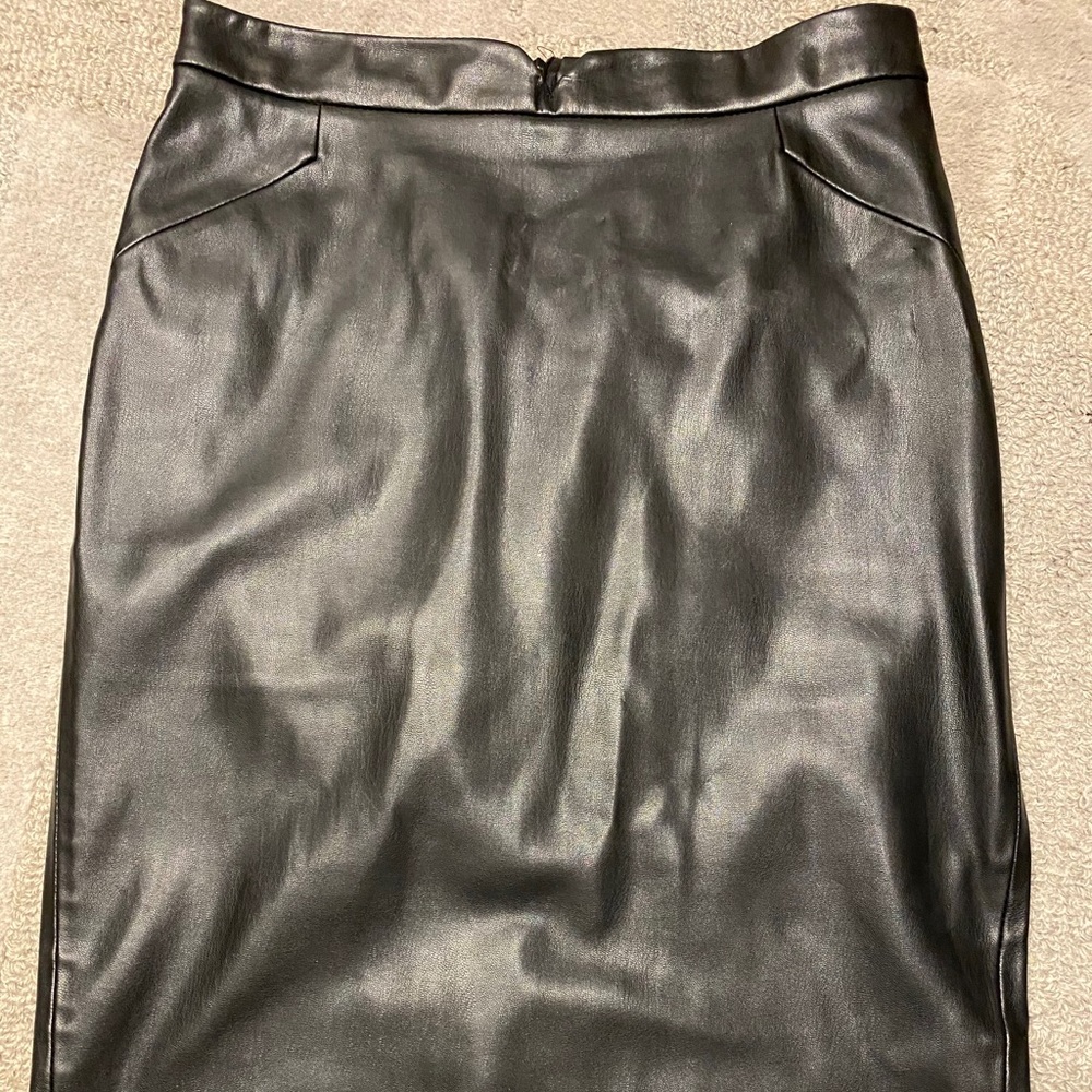 Zara black faux leather skirt Medium